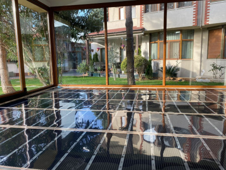 Kış bahçesi ısıtma (Ceren villaları) Elektrikli yerden ısıtma montajı 