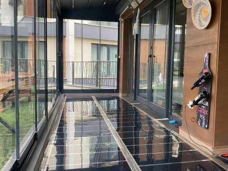 Parke altı ısıtma - Kış bahçesi ısıtma (Tual Adalar Bahçe, İstanbul) Elektrikli yerden ısıtma